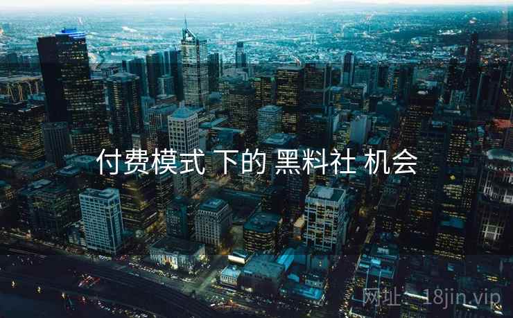 付费模式 下的 黑料社 机会