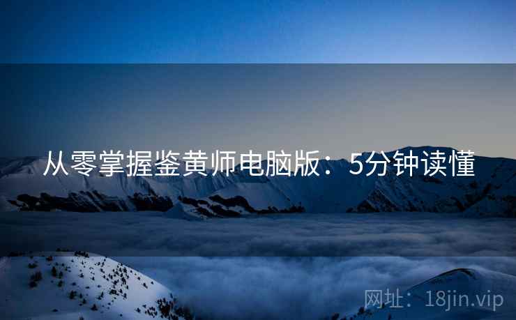 从零掌握鉴黄师电脑版：5分钟读懂